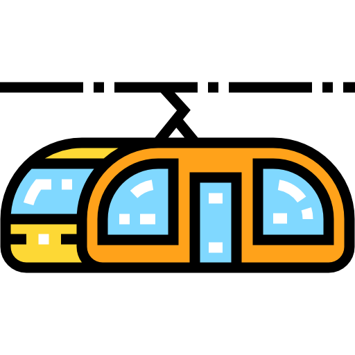 Tram Detailed Straight Lineal color icon
