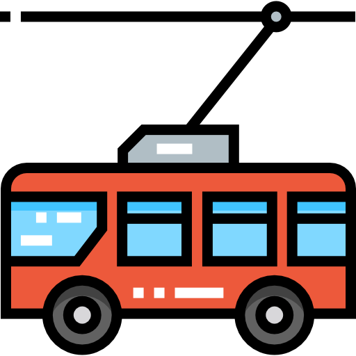 Trolley Detailed Straight Lineal color icon