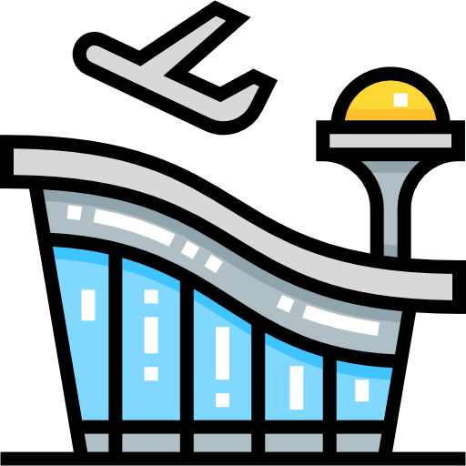 Airport Detailed Straight Lineal color icon