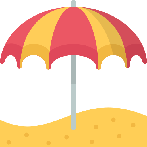 пляжный зонтик Generic color fill иконка