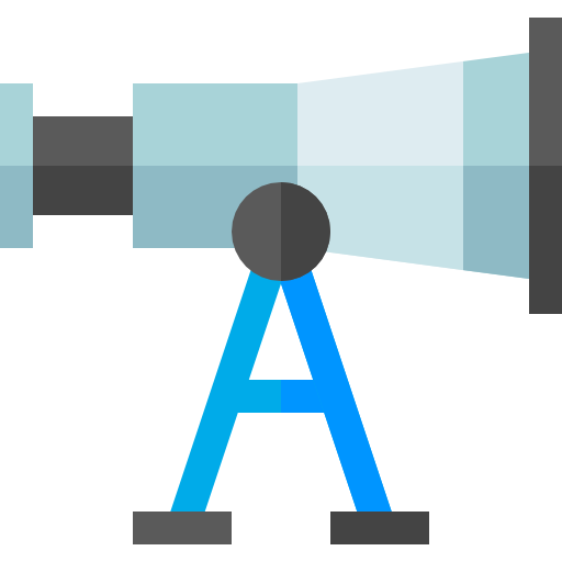 망원경 Basic Straight Flat icon