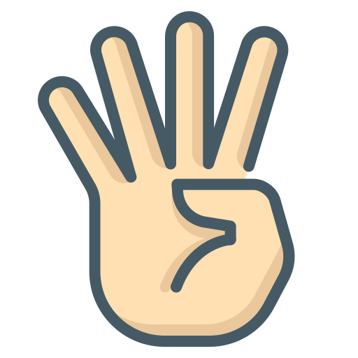 Четыре пальца Generic color lineal-color иконка