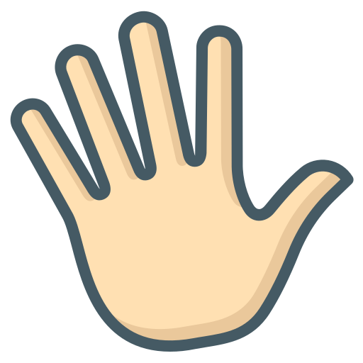 cinco dedos Generic color lineal-color icono