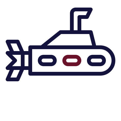 Łódź podwodna Generic color outline ikona