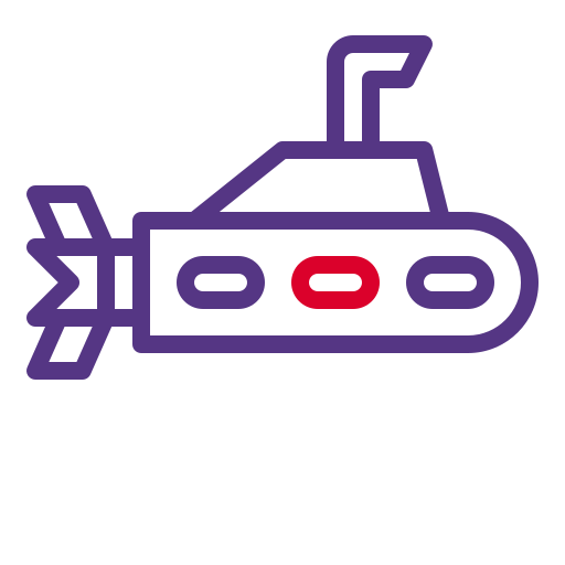 Łódź podwodna Generic color outline ikona