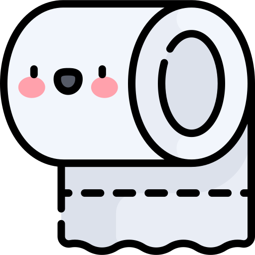 toiletpapier Kawaii Lineal color icoon