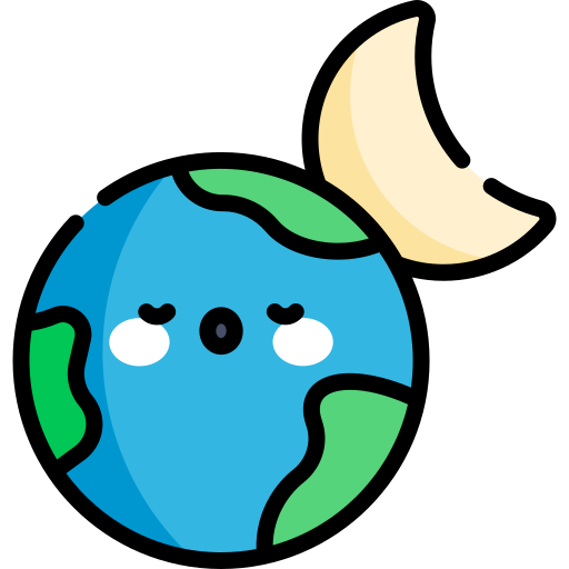 pianeta terra Kawaii Lineal color icona