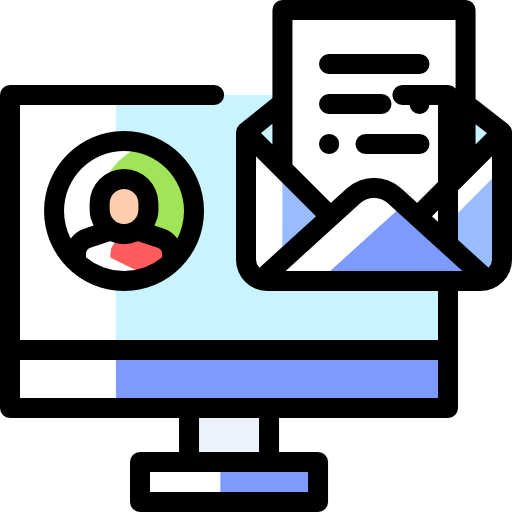 email Detailed Rounded Color Omission icon
