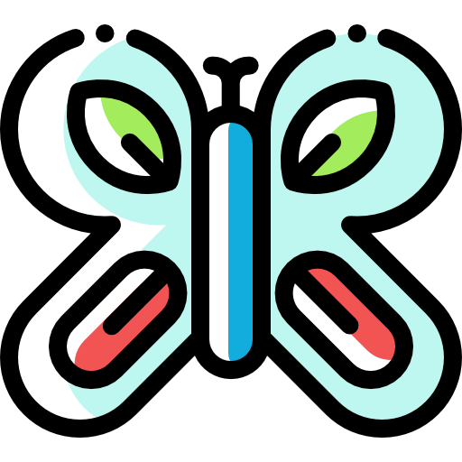 Butterfly Detailed Rounded Color Omission icon