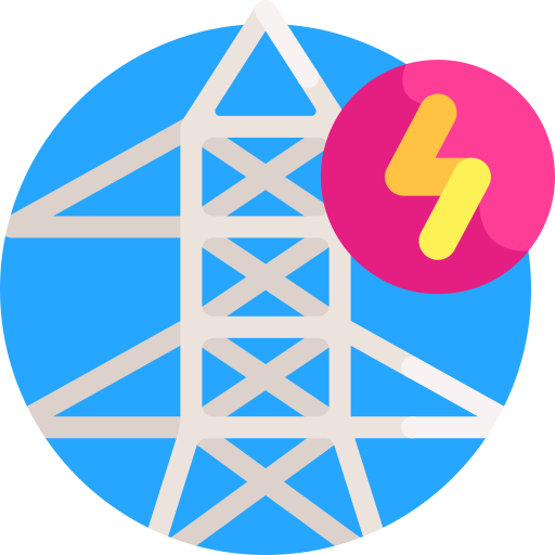 Electric Tower Detailed Flat Circular Flat icon
