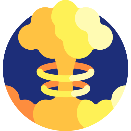 wybuch jądrowy Detailed Flat Circular Flat ikona