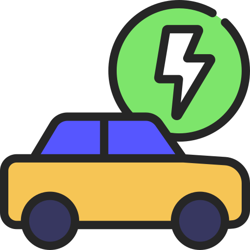 Electric car Juicy Fish Lineal color icon