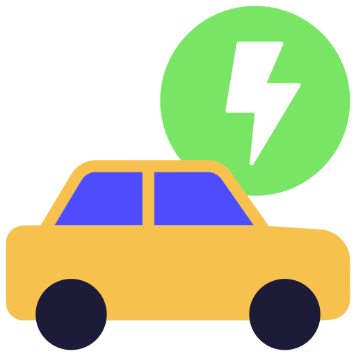 Electric car Juicy Fish Flat icon