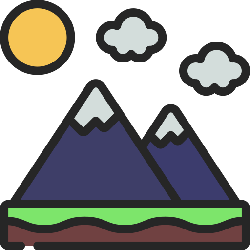 Mountain range Juicy Fish Lineal color icon